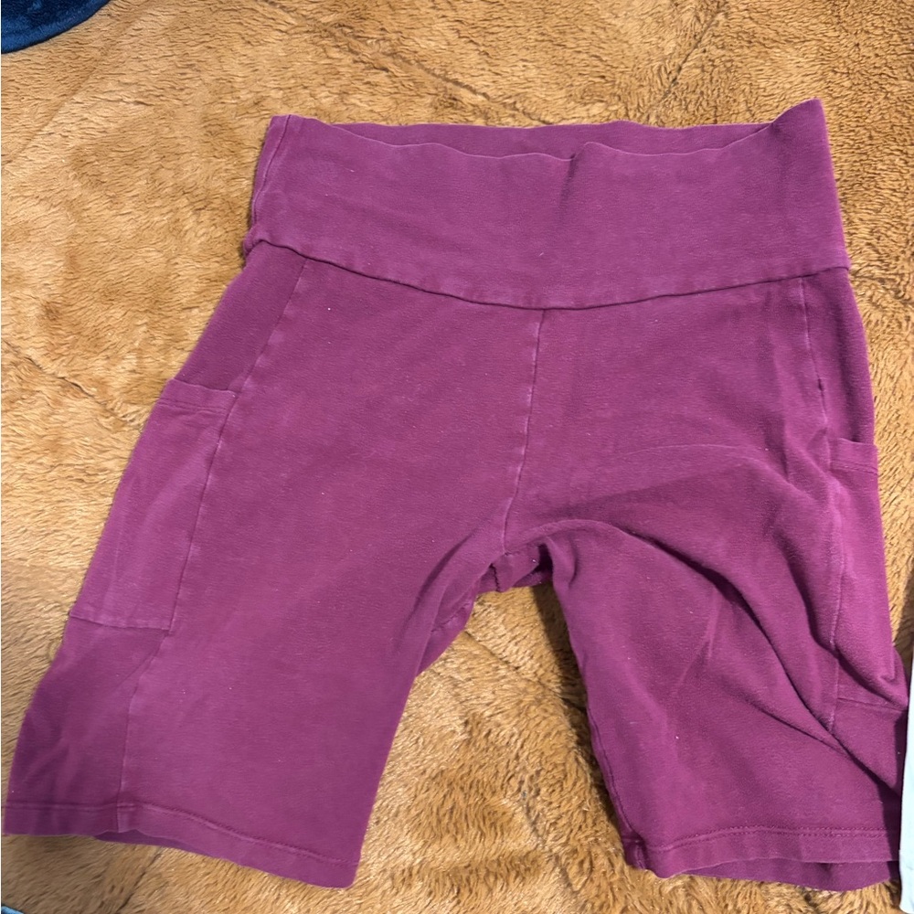 Purple High-Waisted Shorts